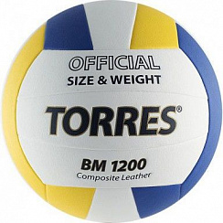 Мяч TORRES BM1200 р.5 белый-желтый-синий